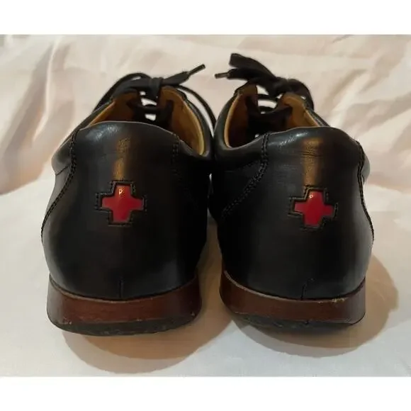 Mens Bally Black Leather Frenz Logo Low Lace-up Sneakers 8.5D